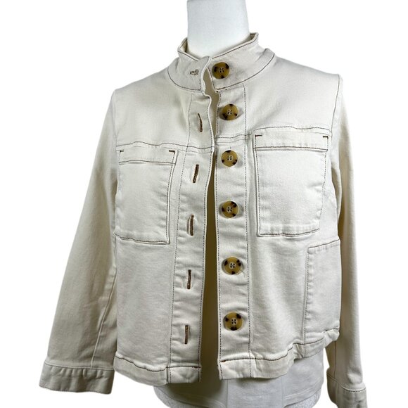 J. Jill Modern Short Jacket Size S Petite Ivory - Picture 1 of 14